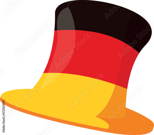 Stylish top hat showcasing german flag colors, celebrating national pride, perfect for germany themed events