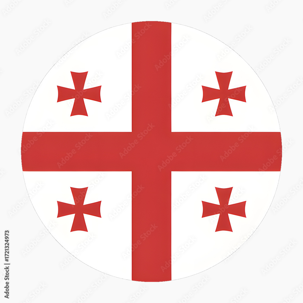 Obraz premium Georgia's national flag, a symbol of pride and heritage, perfect for representing the country's identity