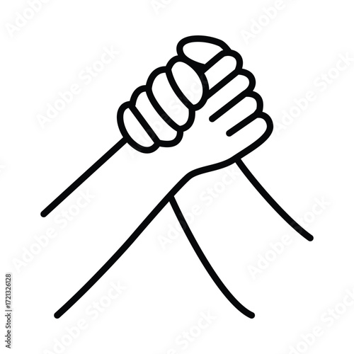 Arm Wrestling doodle icon EPS 10 file