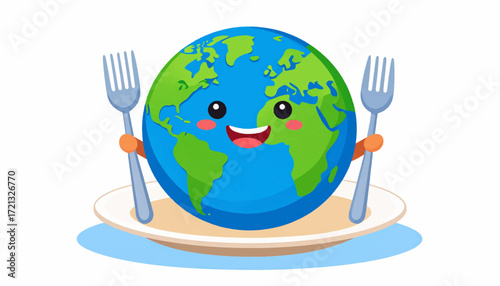 Earth on a Plate A Playful Illustration of Sustainable Living and Environmental Consciousness