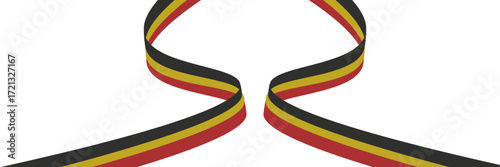Germany flag flyer on white background. Germany sign symbol, national holiday and election template, copy space, banner. 3d illustration