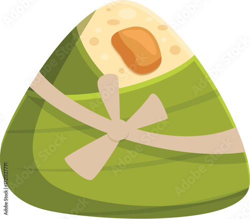 Traditional chinese rice dumpling wrapped in bamboo leaves, known as zongzi, enjoyed during the dragon boat festival
