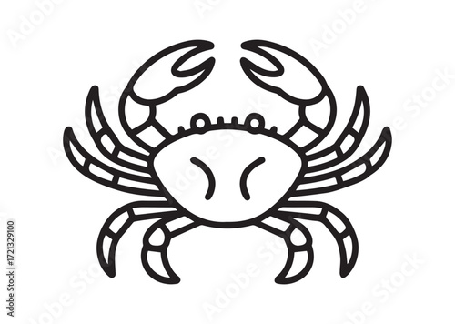 Crab line art Vector