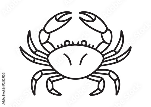 Crab line art Vector