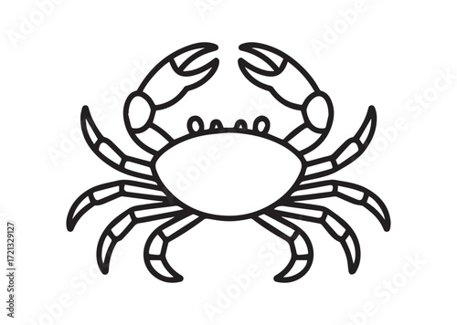 Crab line art Vector