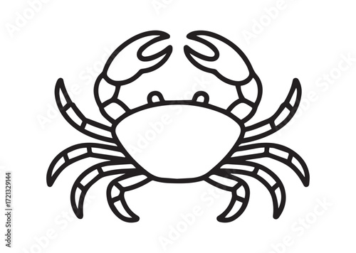 Crab line art Vector