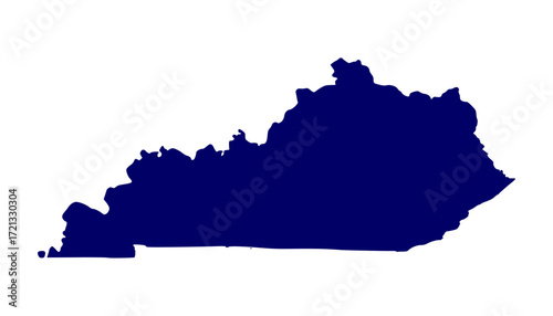 Kentucky map. Kentucky USA map vector. Kentucky navy map on white background