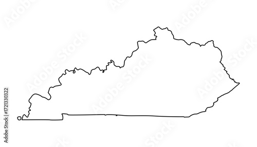 Kentucky map. Kentucky USA map vector. Kentucky outline map on white background
