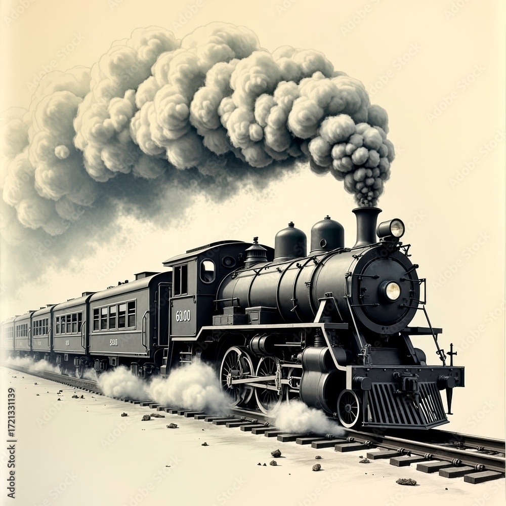 Obraz premium Retro train art image