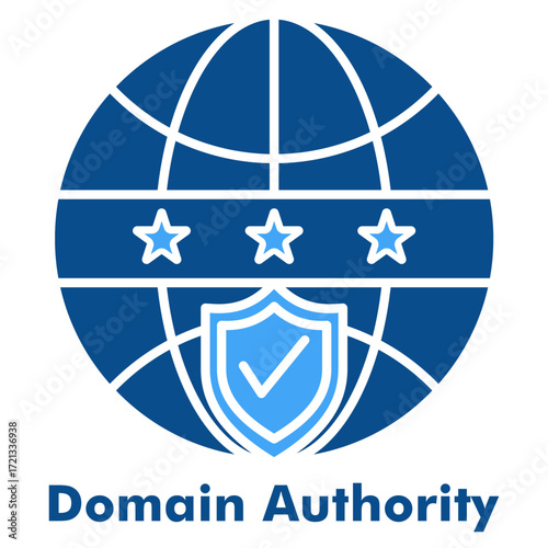 Domain Authority Icon in Two Color Glyph Style