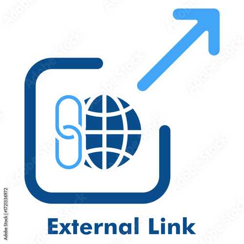External Link Icon in Two Color Glyph Style