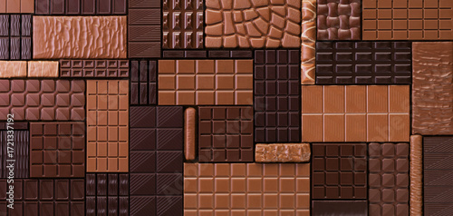 Large selection chocolate backgrounds. organic food as a dessert