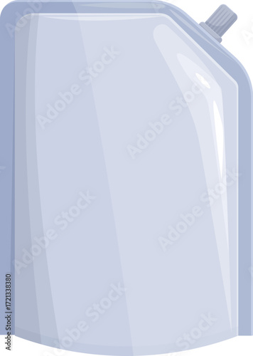 Blank doypack packaging with screw cap is standing up, ready to be filled with product