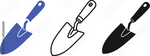 Gardening trowel vector illustration gardening tool silhouette