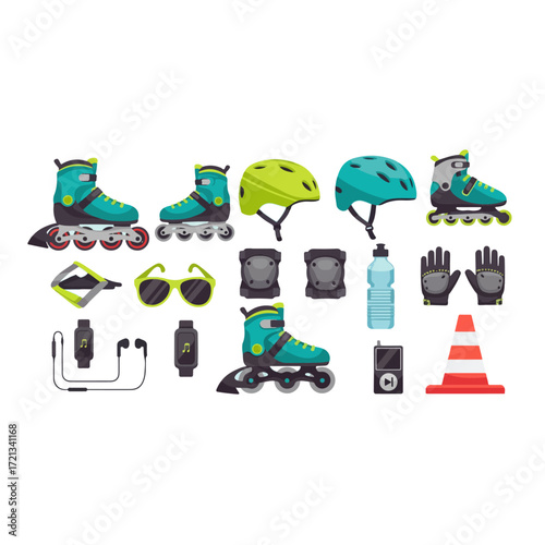 Rollerblading Safety Gear and Accessories for Outdoor Activities.