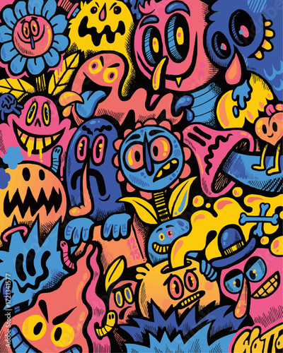 Whimsical cartoon monsters deliver a burst of vibrant color and playful energy, perfect for adding quirky fun to any creative project or unique design