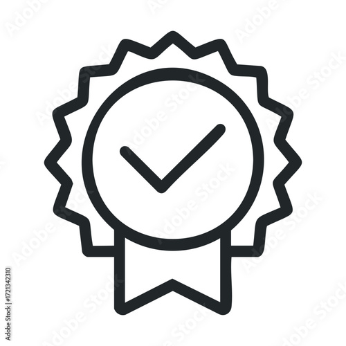 Award ribbon symbol for excellence in competition recognition