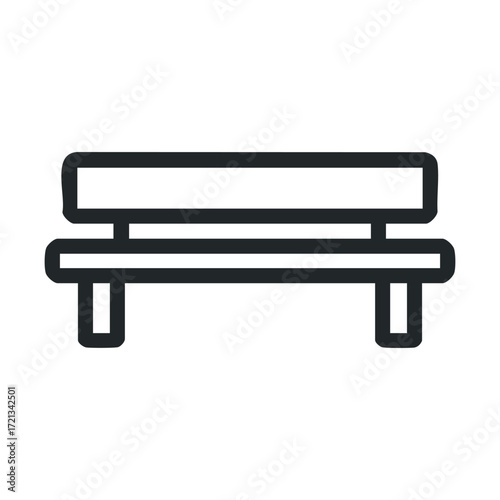 Simple wooden bench for outdoor relaxation in a tranquil setting