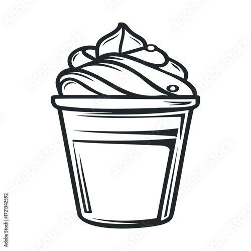Sweet dessert treat in a cup with creamy whipped topping