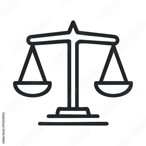 Justice concept with balanced scales symbolizing fairness and equality