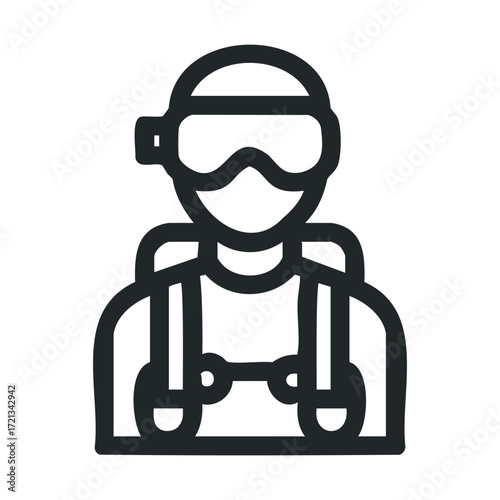 Adventures of a mountain climber ready for an ascent
