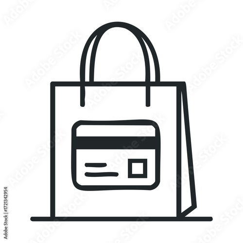 Shopping bag with credit card and payment concept for transactions