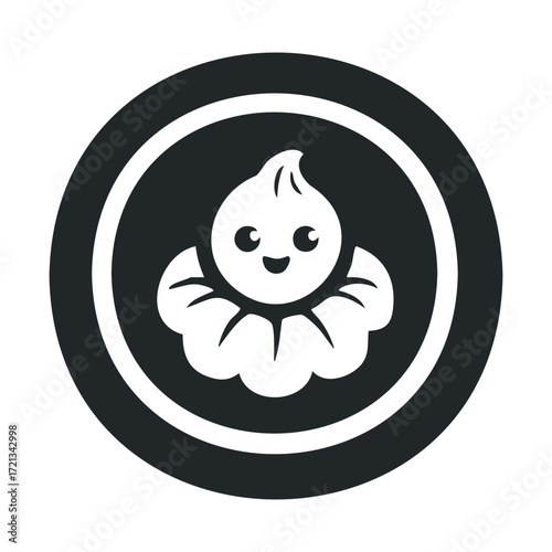 Cute dumpling character design for food brand marketing