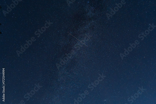 the blue night sky and milky way