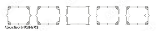 Art deco frame vector design. Square and rectangular modern line minimalistic border