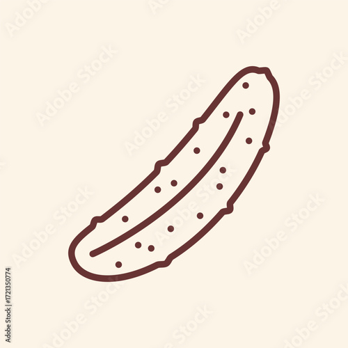 Fresh cucumber outline illustration for healthy eating concepts or gardening projects with a simple modern aesthetic for recipe cards or food blogs