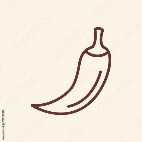 Spice up your design with this minimal chili pepper illustration, perfect for food blogs, restaurant menus, or culinary themed projects – get creative!