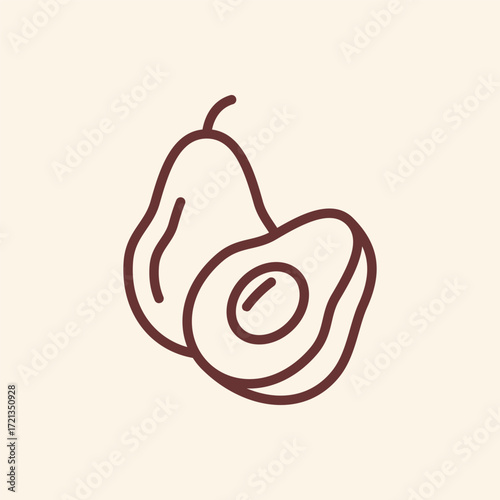 Minimalist avocado art for vibrant kitchen decor and healthy food blogs, adding a fresh, modern touch to your designs with organic, eco-friendly appeal