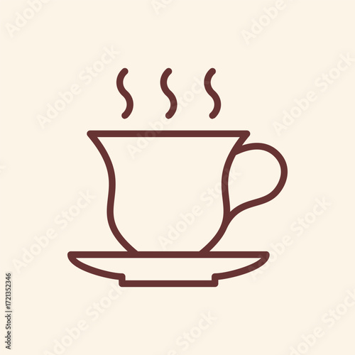 Savor the Moment with a Steaming Cup of Coffee - Minimalist Line Art for a Cozy and Inviting Atmosphere to Warm Your Soul and Uplift Your Day