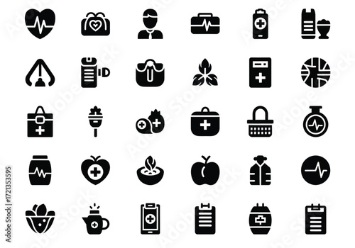 Collection of medical and health care icons