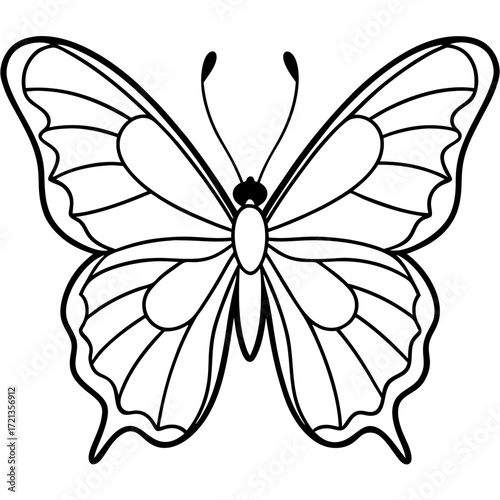 Minimalist Butterfly Outline Vector