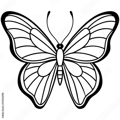 Minimalist Butterfly Outline Vector