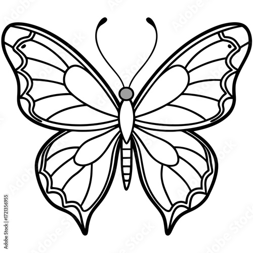 Minimalist Butterfly Outline Vector
