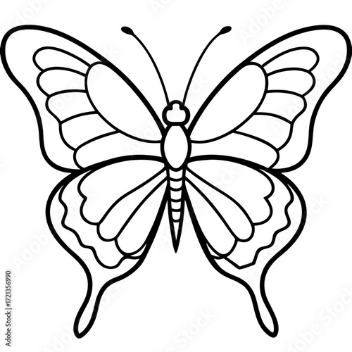 Minimalist Butterfly Outline Vector