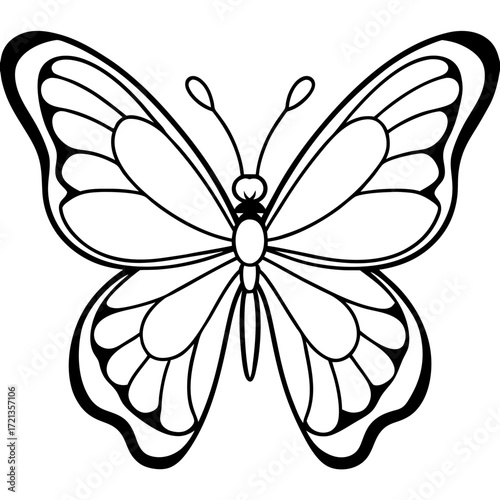Minimalist Butterfly Outline Vector