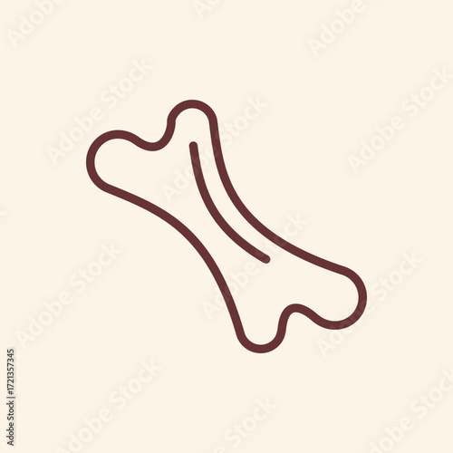 Adorable bone outline illustration perfect for pet stores, veterinary clinics, or children's books needing simple, cute animal elements or Halloween fun