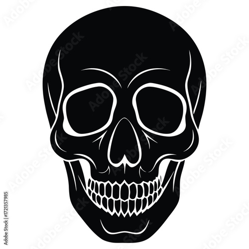 Simple skull illustration, a classic symbol of death