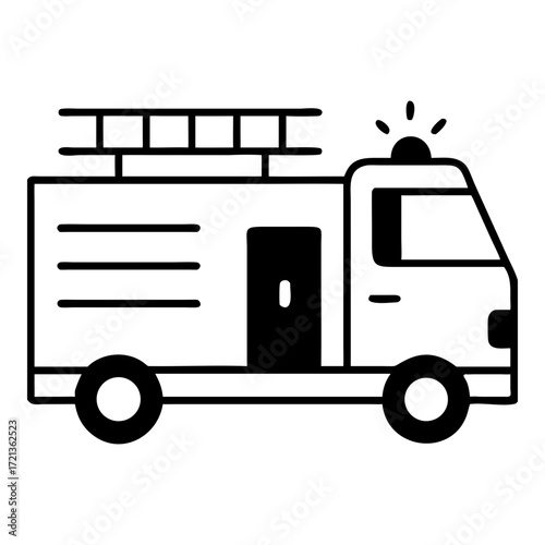 Fire truck icon isolated on white background