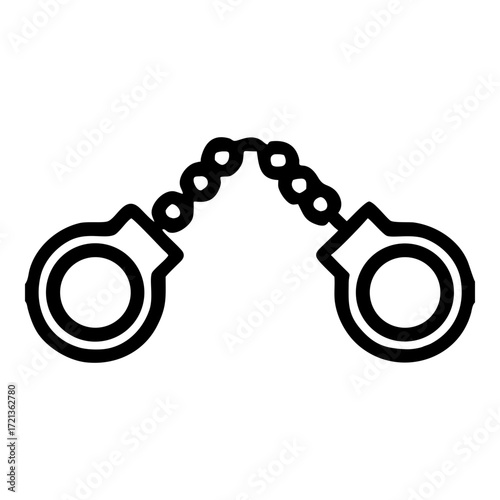 Handcuffs icon isolated on white background