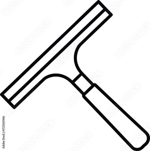 Simple Outline Icon of a Squeegee on a White Background window cleaner cleaning