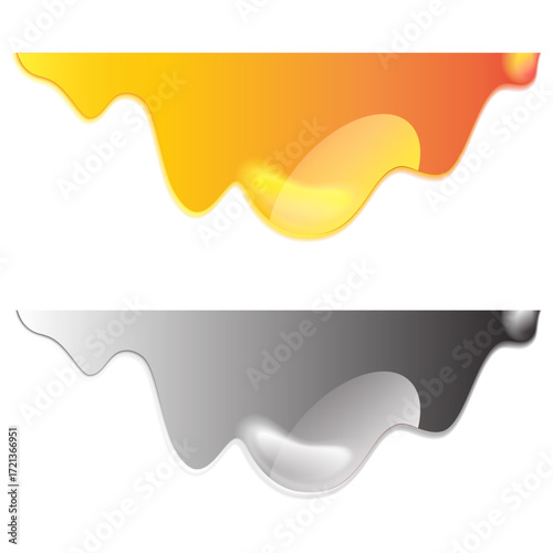 Yellow and Silver Dripping Paint Design