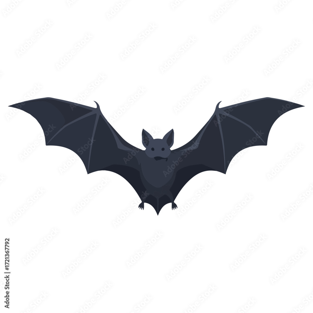Fototapeta premium Dark Bat Flying with Wings Spread Wide in the Sky.