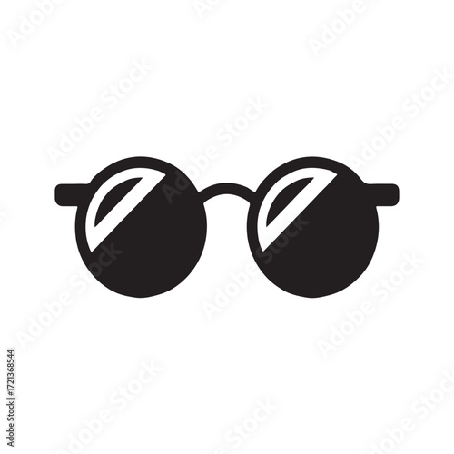 Sunglasses Round Solid Stylish Eyewear Icon