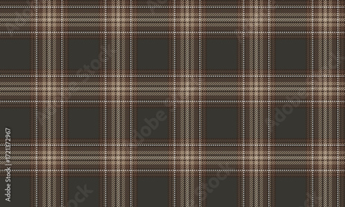 Seamless plaid patterns in olive green, beige, brown, and white create a warm, simple feel. Perfect for designing clothes, skirts, and pants in a minimalist or modern vintage style.