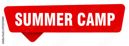 summer camp red sticker isolated on transpatent background. summer camp sign
