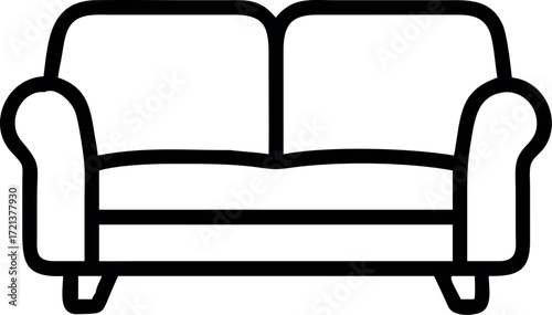 Sofa line icon, Furniture concept, divan for living room icon in outline style vector